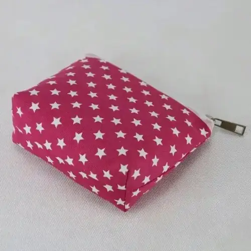 High-quality star pattern detail on aesthetic cosmetic pouch High-quality star pattern detail on aesthetic cosmetic pouch